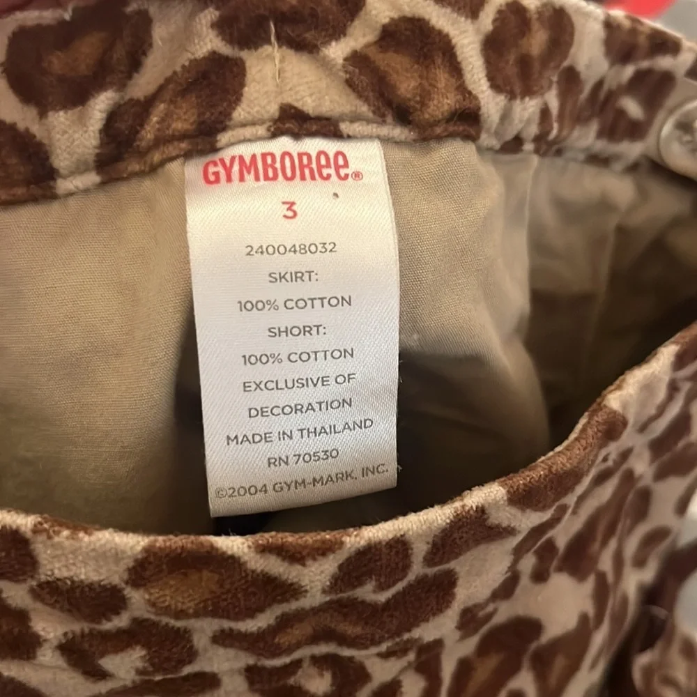 Gymboree Girl’s Teacher’s Pet Leopard Print Skirt Skort Size 3